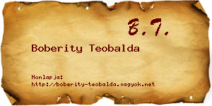 Boberity Teobalda névjegykártya